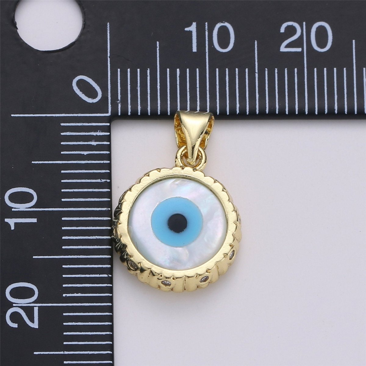 14k Gold Filled Evil Eye Charm Extra Tiny Evil Eye Pendant Charm eye of ra minimalist jewelry Gift for Her Bridal necklace component I-592 I-761