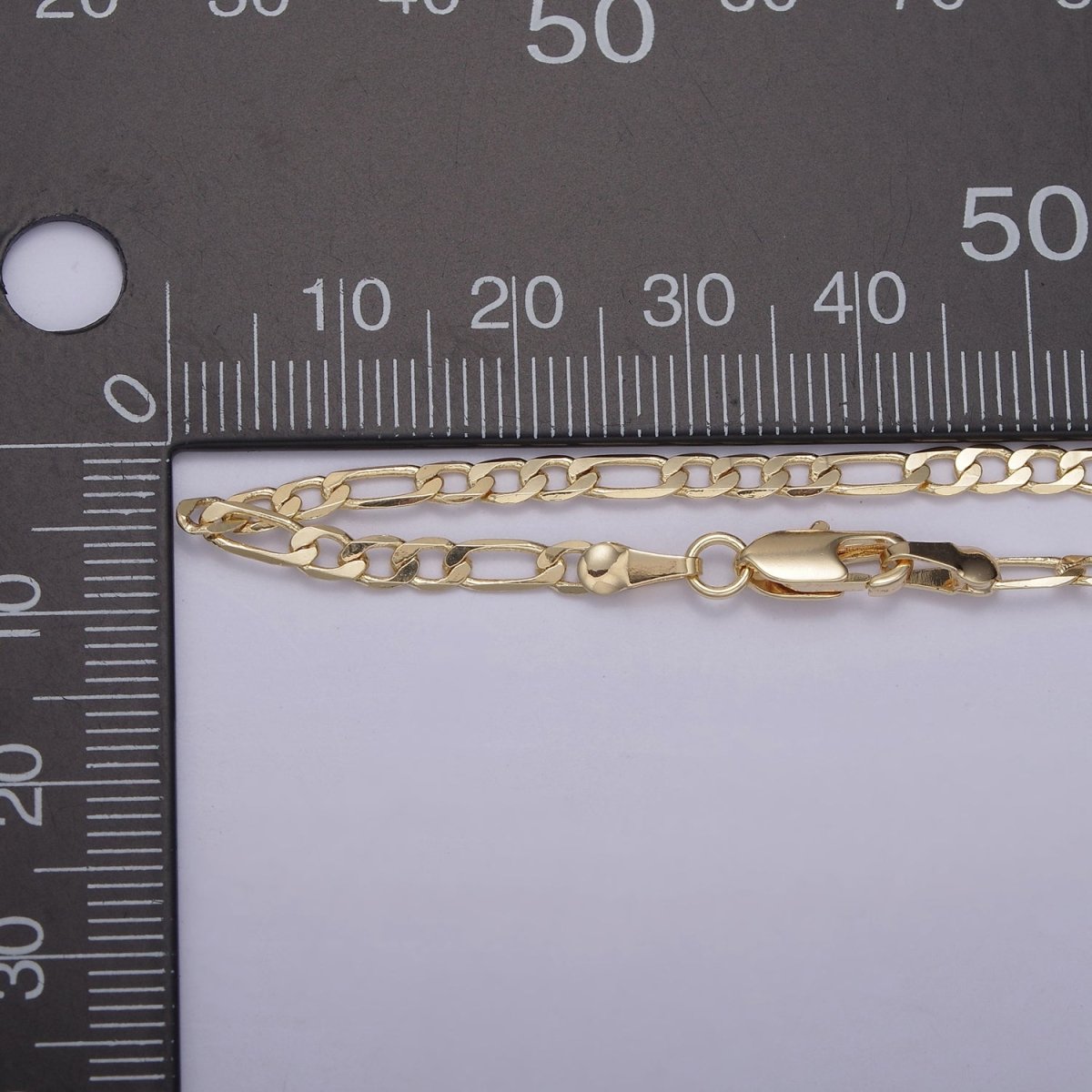 14K Gold Filled Figaro Necklace • Minimalist Necklace Chain • Unisex Figaro Chain • Figaro 18" 20" Chains Ready to Wear | WA-666 WA-676 Clearance Pricing