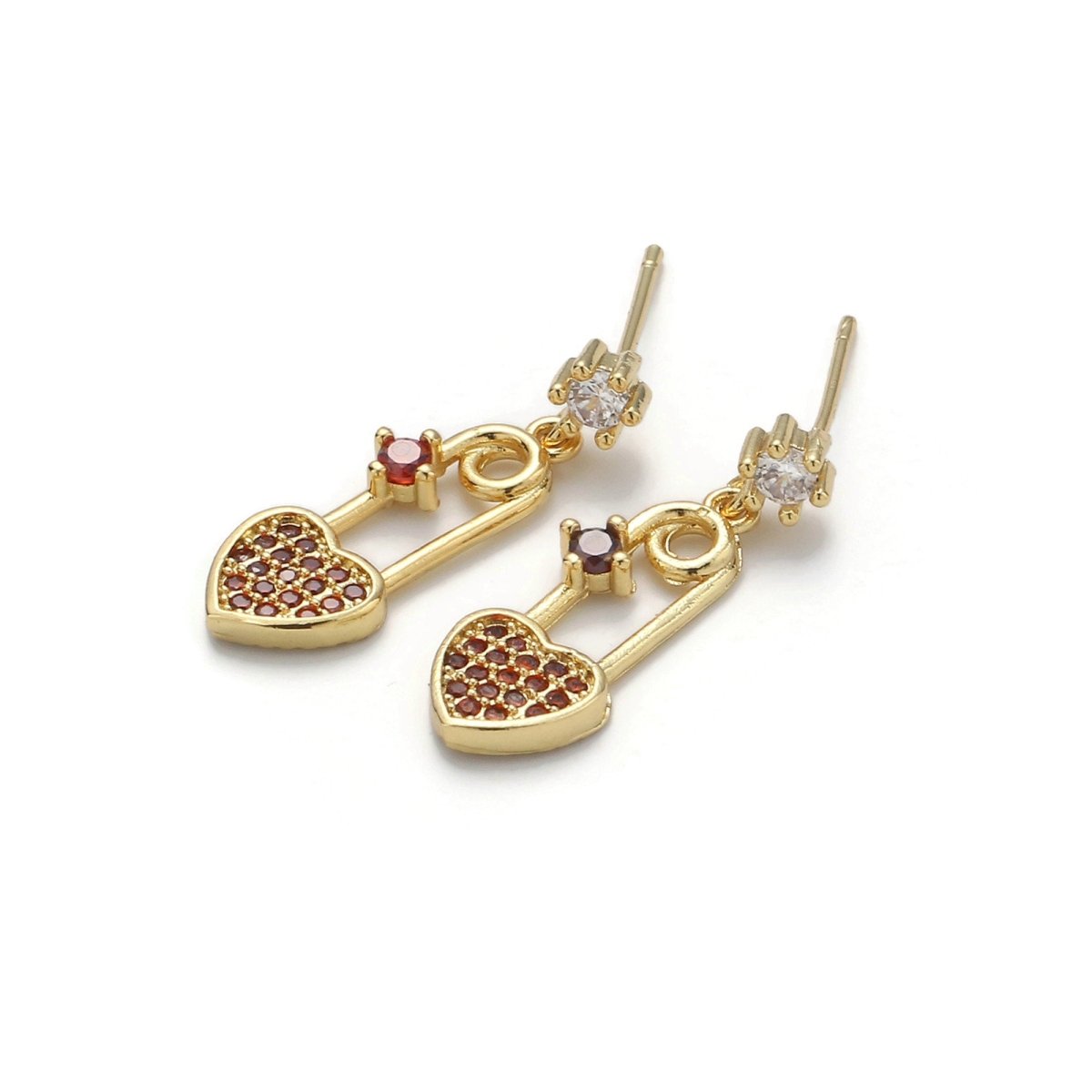 14k Gold Filled Heart Stud Earring, Earring Supplies for DIY Earring Jewelry,  Earring Supply DIY Findings, Perfect for DIY Earrings K-472