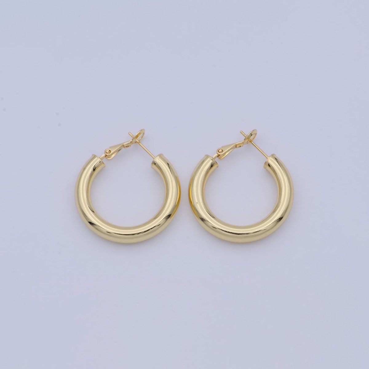 14k Gold Filled Hinged Hoops, Huggie Hoop Earrings, 30mm Tube, Hoop Flex Earrings for Everyday Wear Hypoallergenic T-245