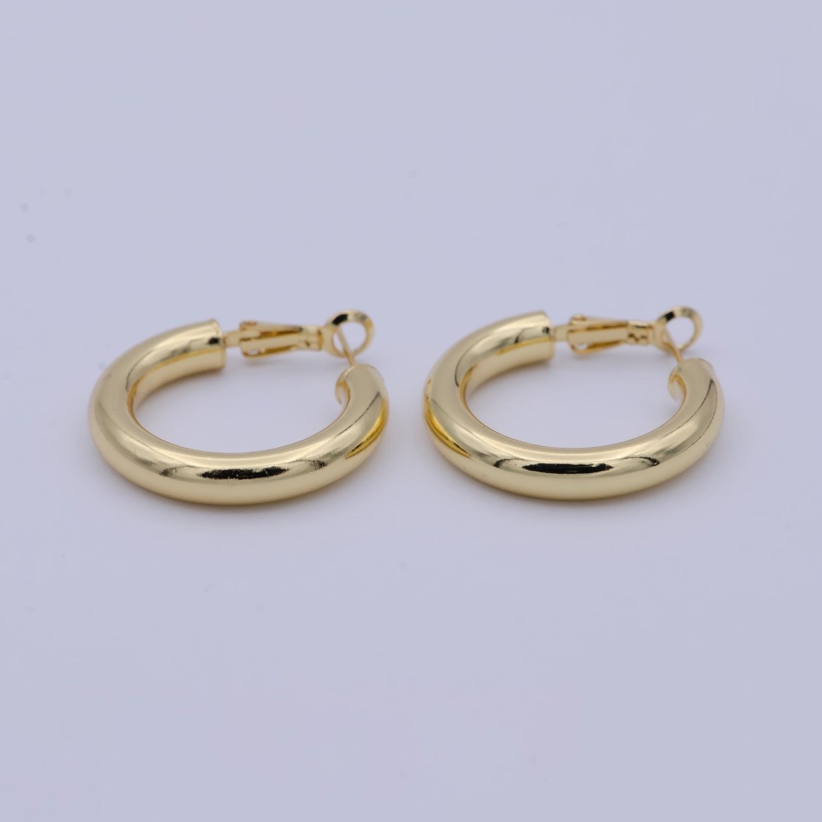 14k Gold Filled Hinged Hoops, Huggie Hoop Earrings, 30mm Tube, Hoop Flex Earrings for Everyday Wear Hypoallergenic T-245