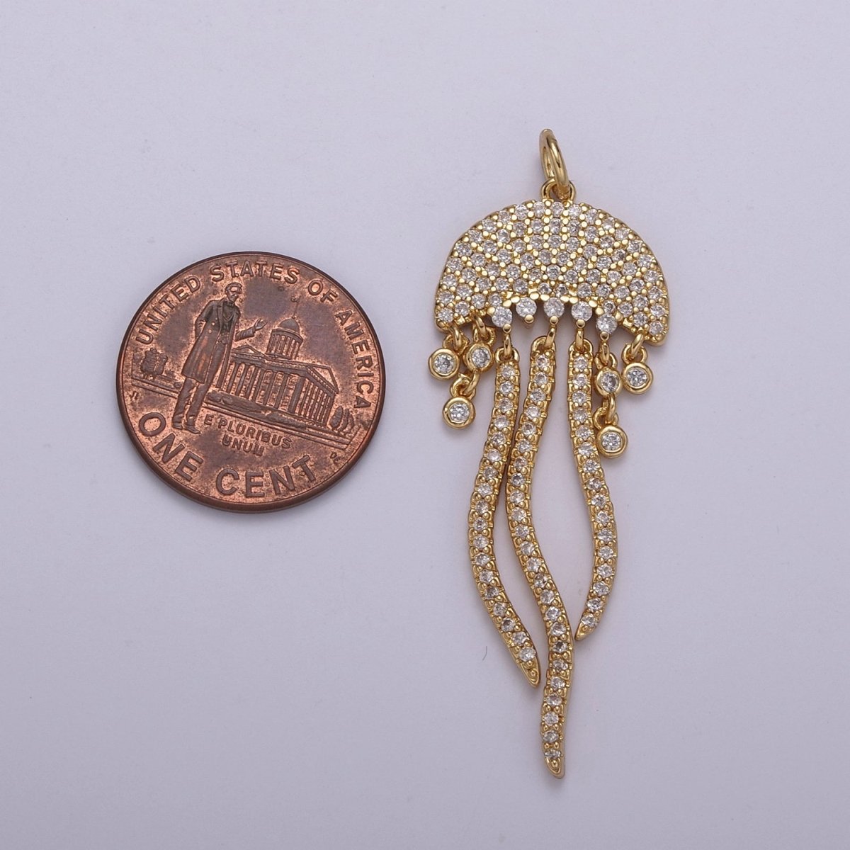 14K Gold Filled Jellyfish Charm Micro Pave Dangle Charm Ocean Lover Pendant Under The Sea Inspired Nautical, Beach Charms N-220 N-221