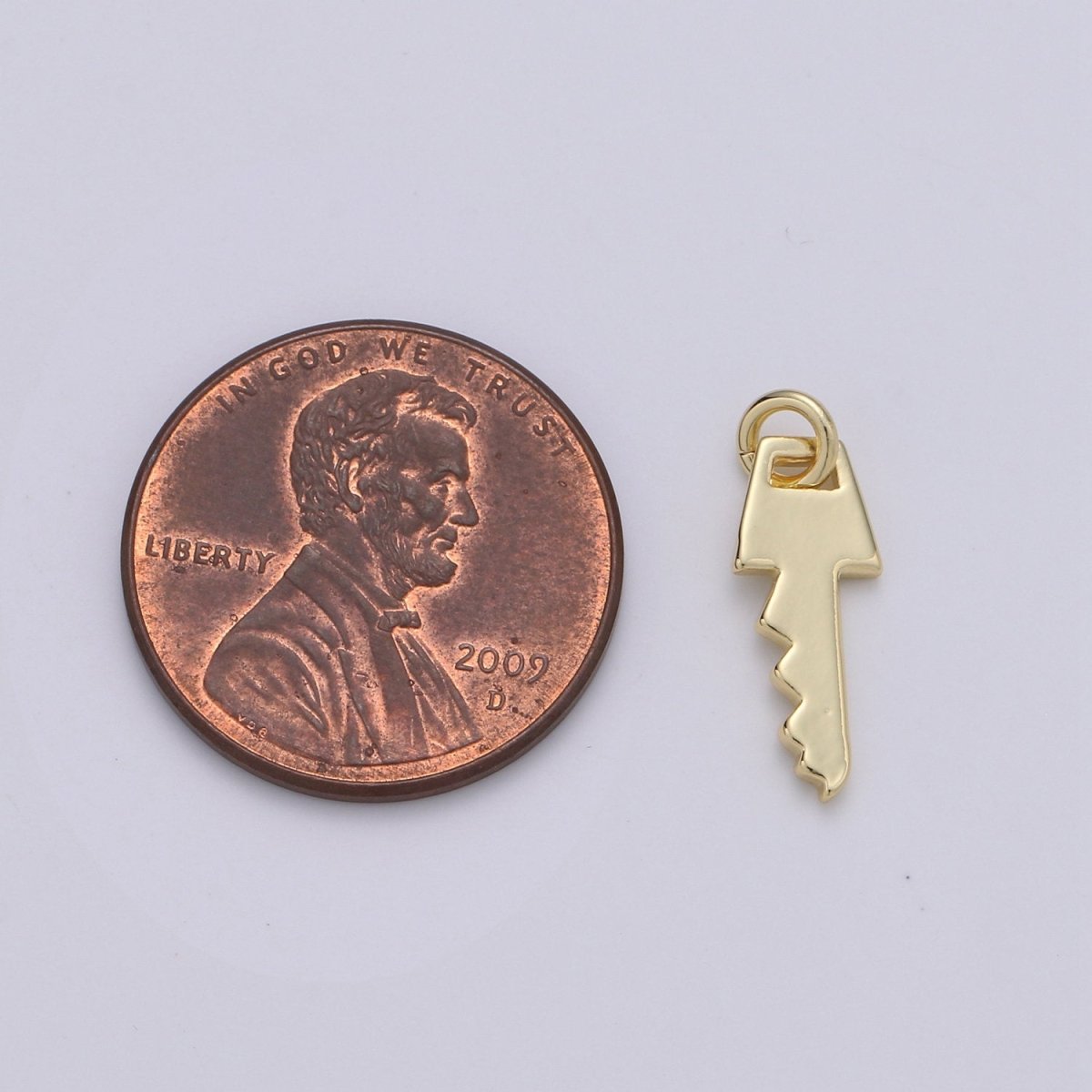 14k Gold Filled Key Pendant Charm, Dainty Key Pendant Charm, Gold Filled Lock Pendant, For Men Jewelry Making Supply D-634