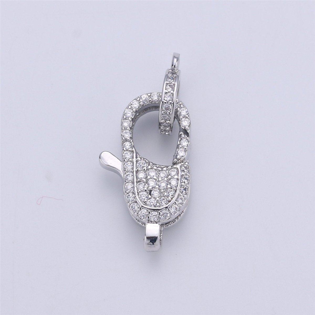 14k Gold Filled Lobster Clasp, CZ Clear Micro Pave Lobster Claw Clasp, Cubic Clasp Enhancer, DIY, Jewelry Making Supply 10x23mm K-430 K-383
