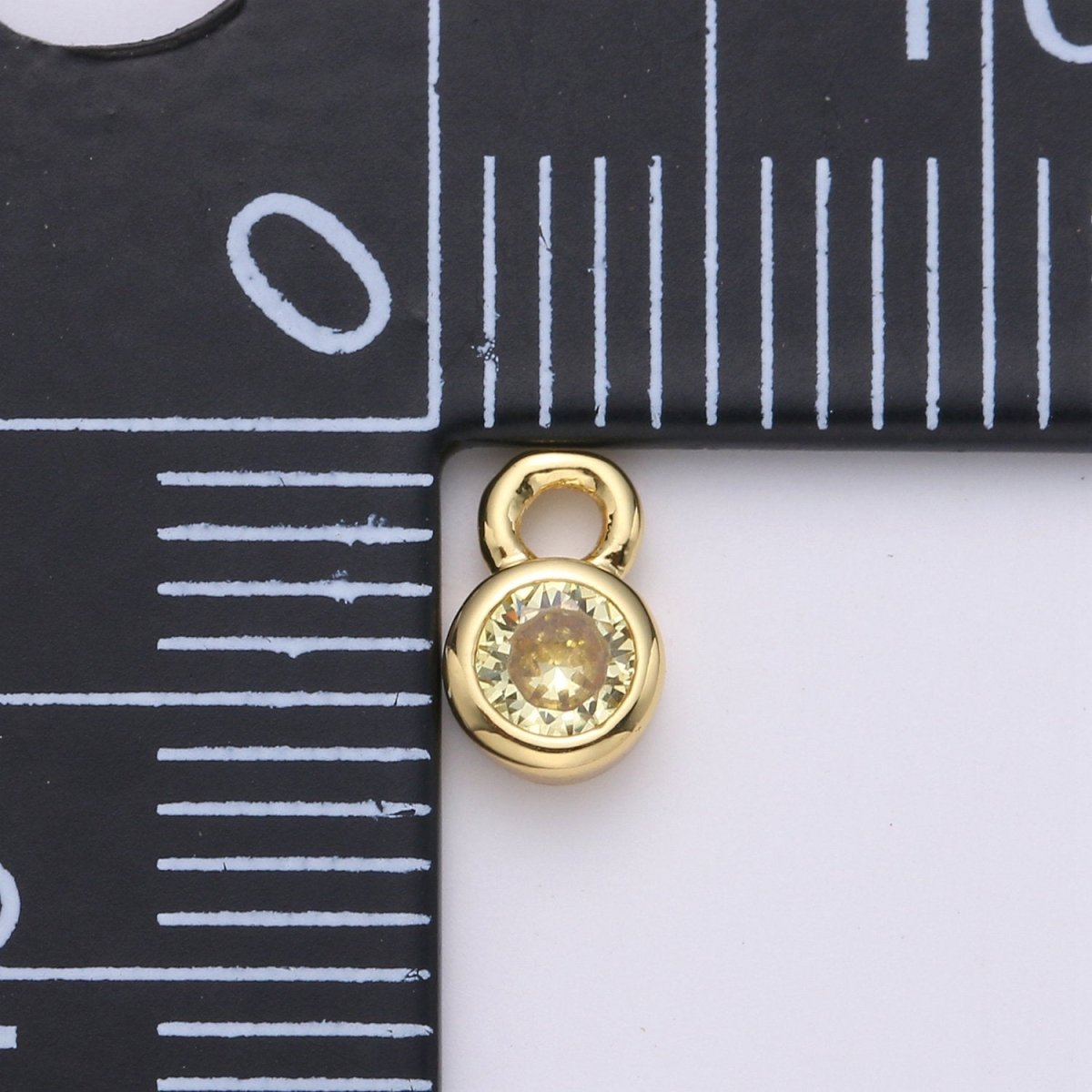 14k Gold Filled Micro Pave CZ Geometric Pendant Charm, Micro Pave CZ Circle Pendant Charm, Gold Filled Charm, For DIY Jewelry Size 4x6mm D-013 to D-024
