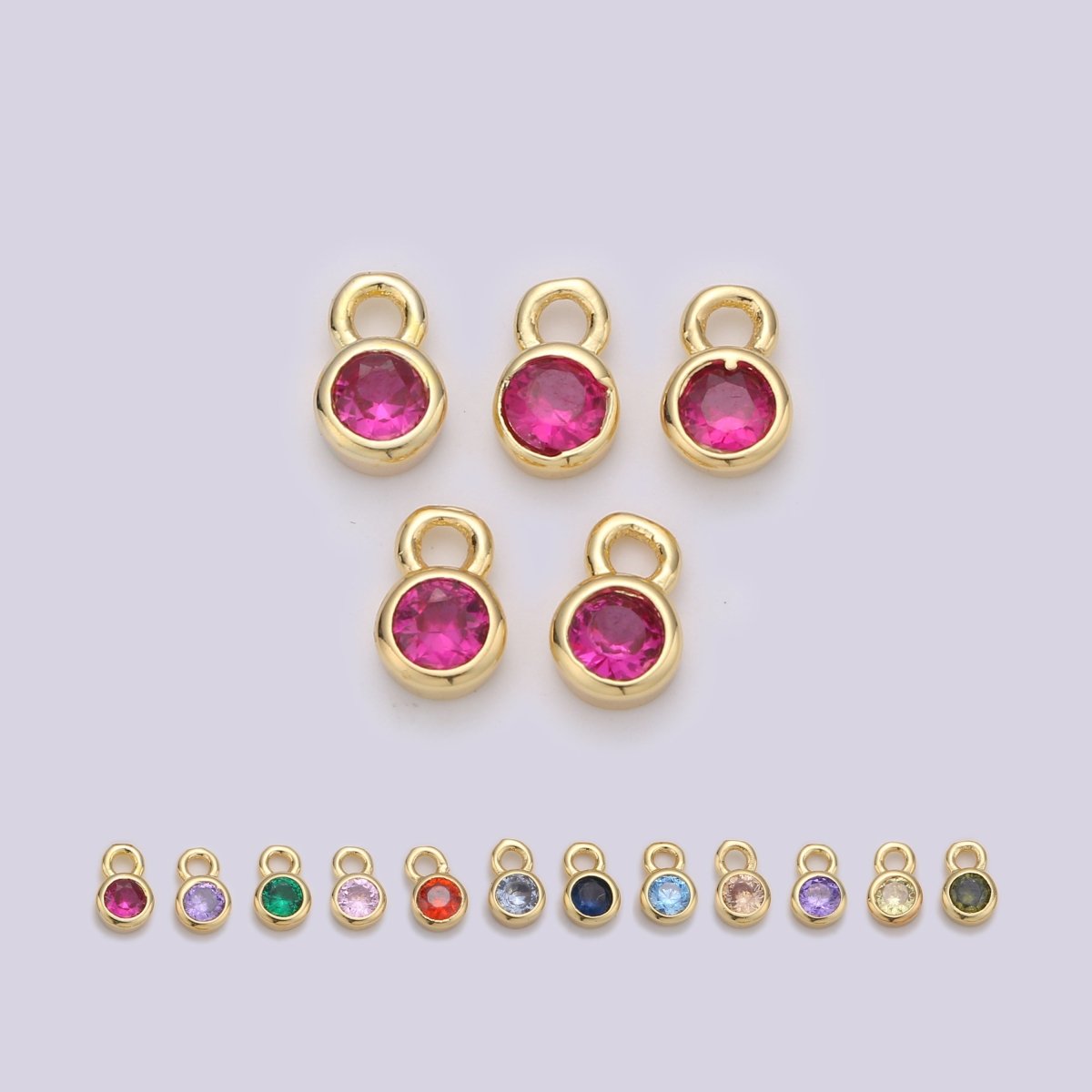 14k Gold Filled Micro Pave CZ Geometric Pendant Charm, Micro Pave CZ Circle Pendant Charm, Gold Filled Charm, For DIY Jewelry Size 4x6mm D-013 to D-024