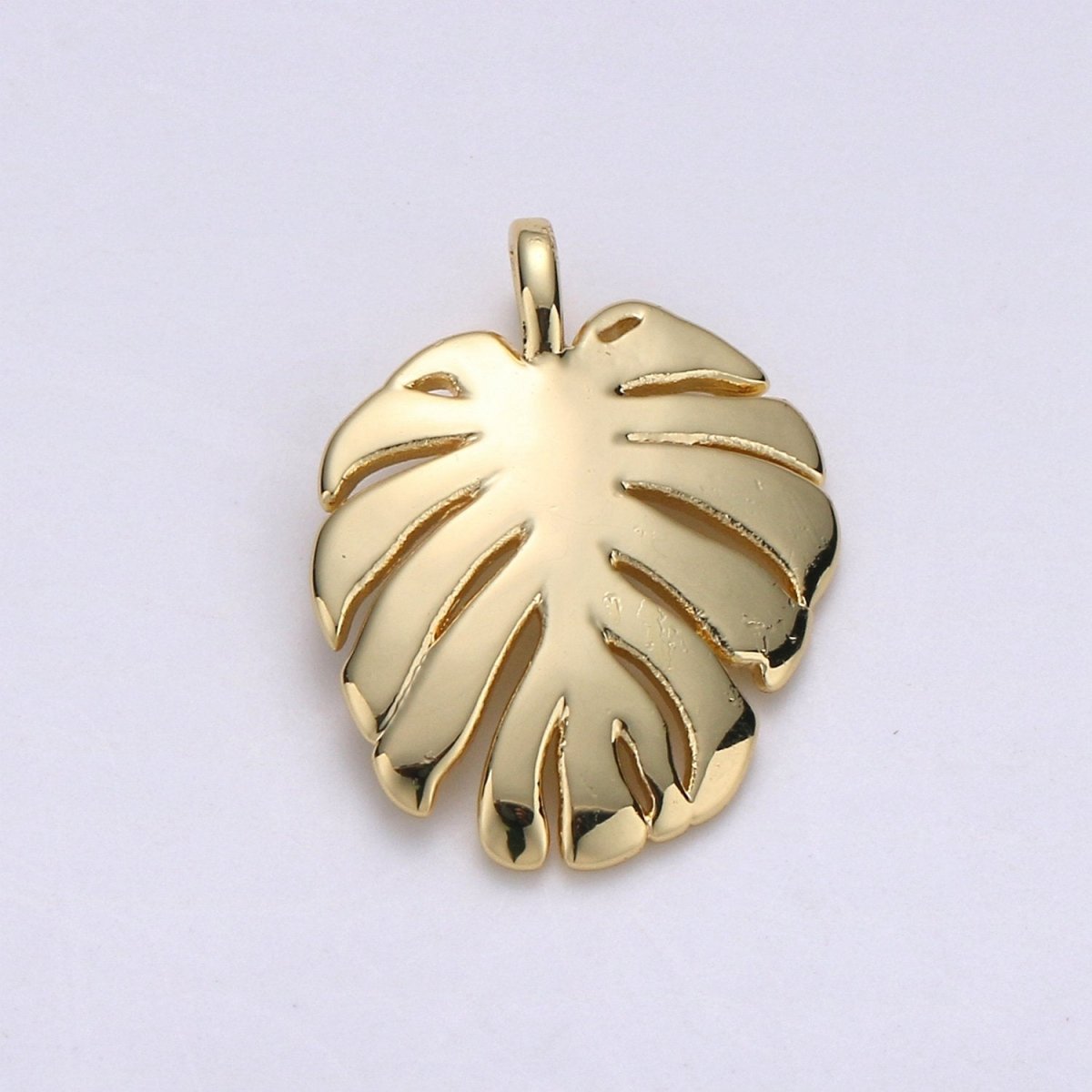 14k Gold Filled Monstera Charm Tropical Foliage Pendant Monstera Pendant Palm Leaf Pendant for Necklace Bracelet Component Supply D-682