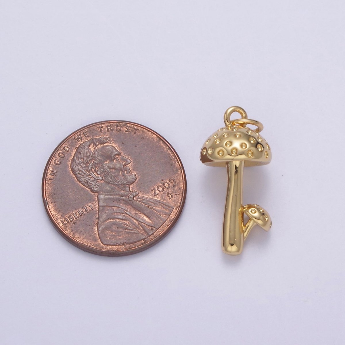 14k Gold Filled Mushroom Charms, Cute Mushroom Pendant, Tiny Gold Shroomie Charms N-749