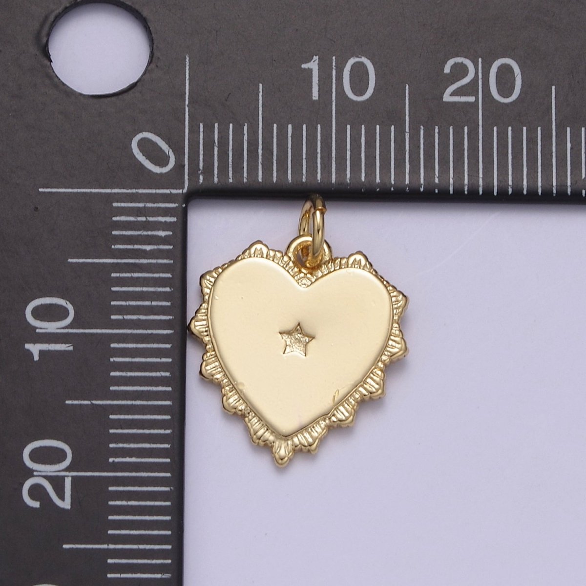 14k Gold Filled North Star Charm Cubic Zirconia Heart Pendant Pave CZ Celestial Sunburst Pendant Jewelry Making N-851