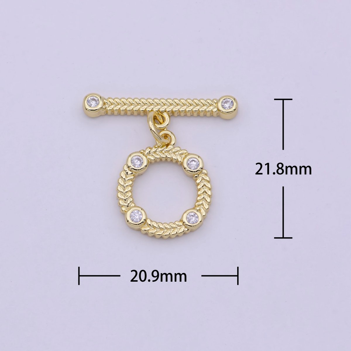 14K Gold Filled OT Toggle Clasps Chevron CZ Clasps Connectors for Jewelry Handmade Making Bracelet Necklace L-622