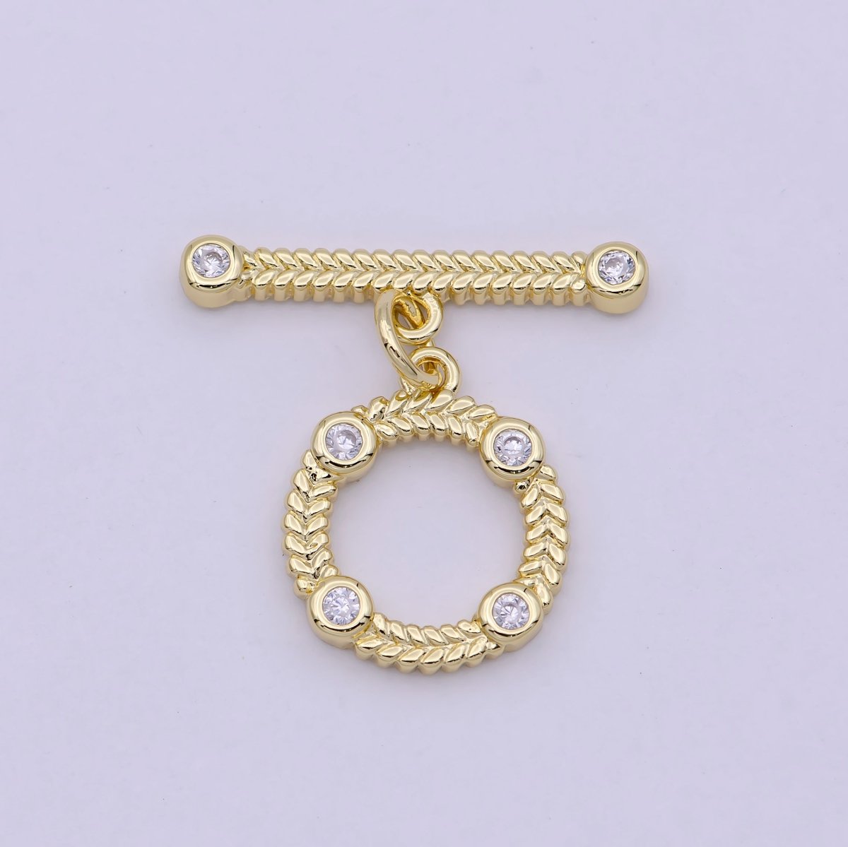 14K Gold Filled OT Toggle Clasps Chevron CZ Clasps Connectors for Jewelry Handmade Making Bracelet Necklace L-622