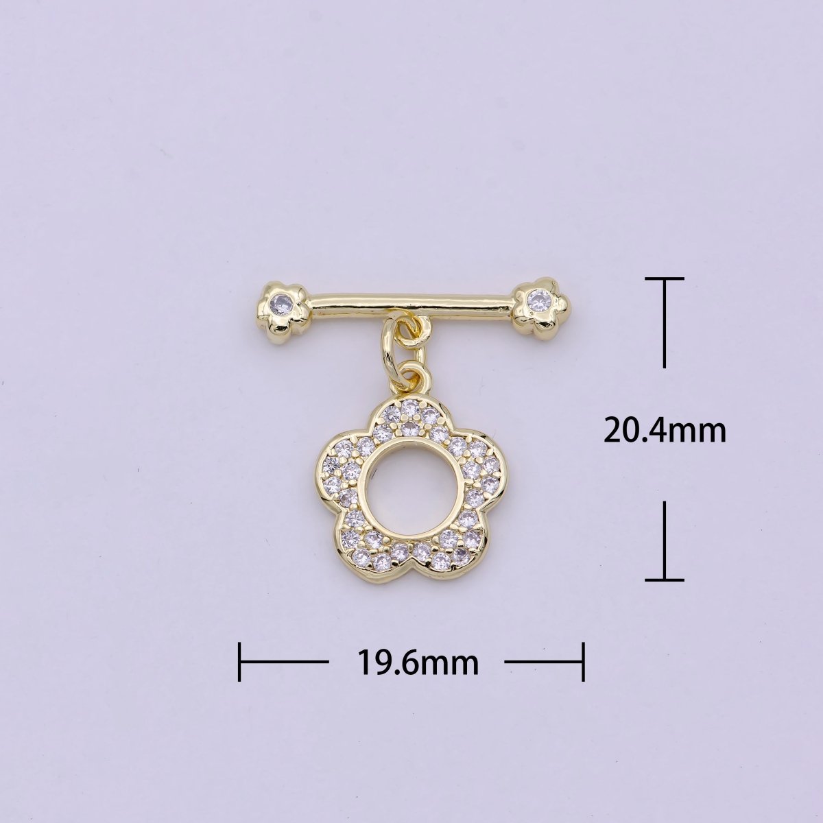 14K Gold Filled OT Toggle Clasps Daisy Flower CZ Clasps Connectors for Jewelry Handmade Making Bracelet Necklace L-623