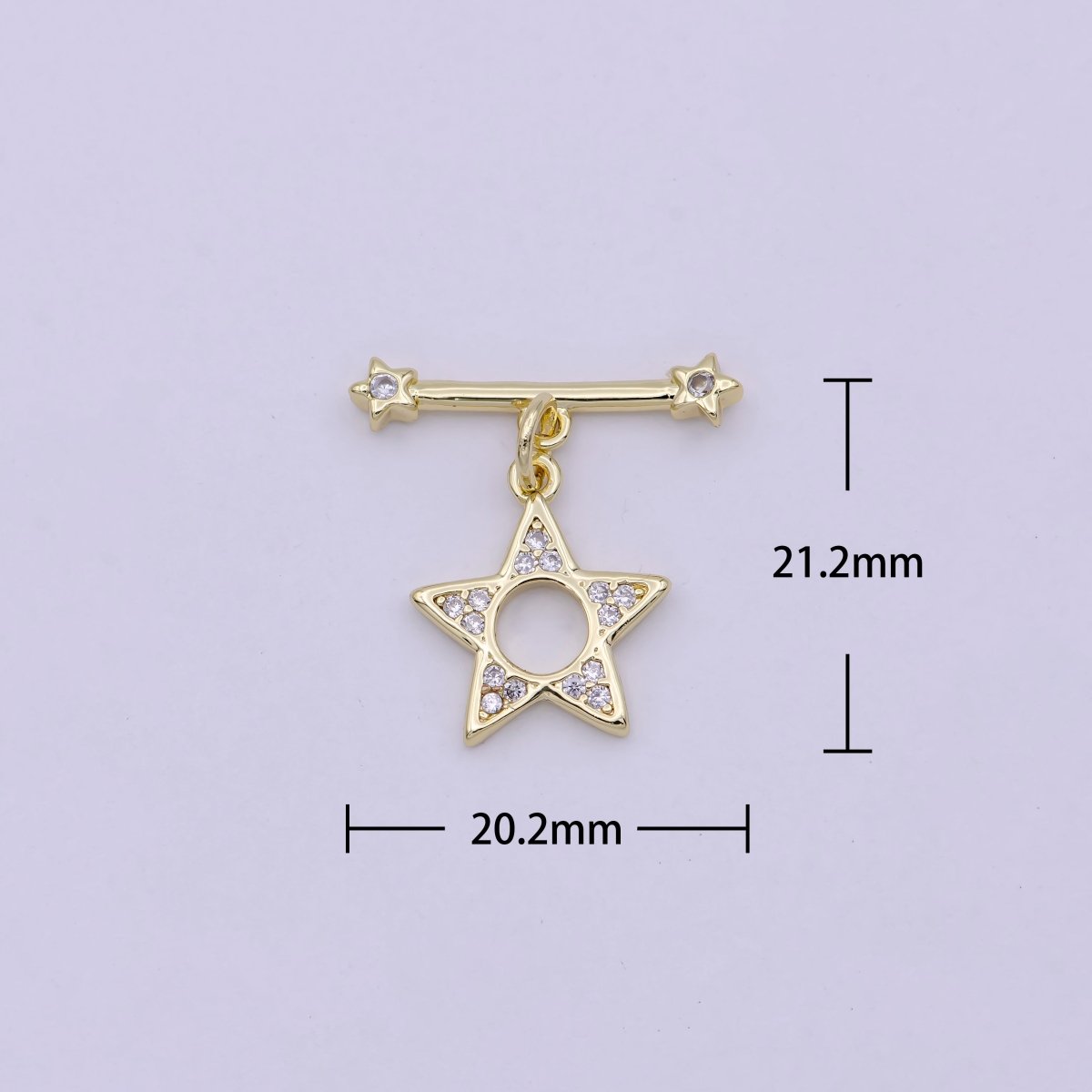14K Gold Filled OT Toggle Clasps Star CZ Clasps Connectors for Jewelry Handmade Making Bracelet Necklace L-624