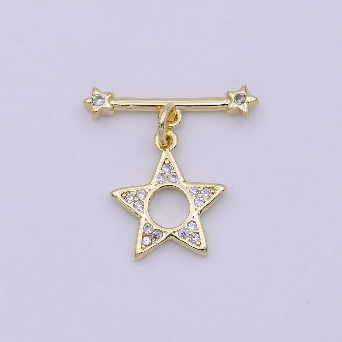 14K Gold Filled OT Toggle Clasps Star CZ Clasps Connectors for Jewelry Handmade Making Bracelet Necklace L-624