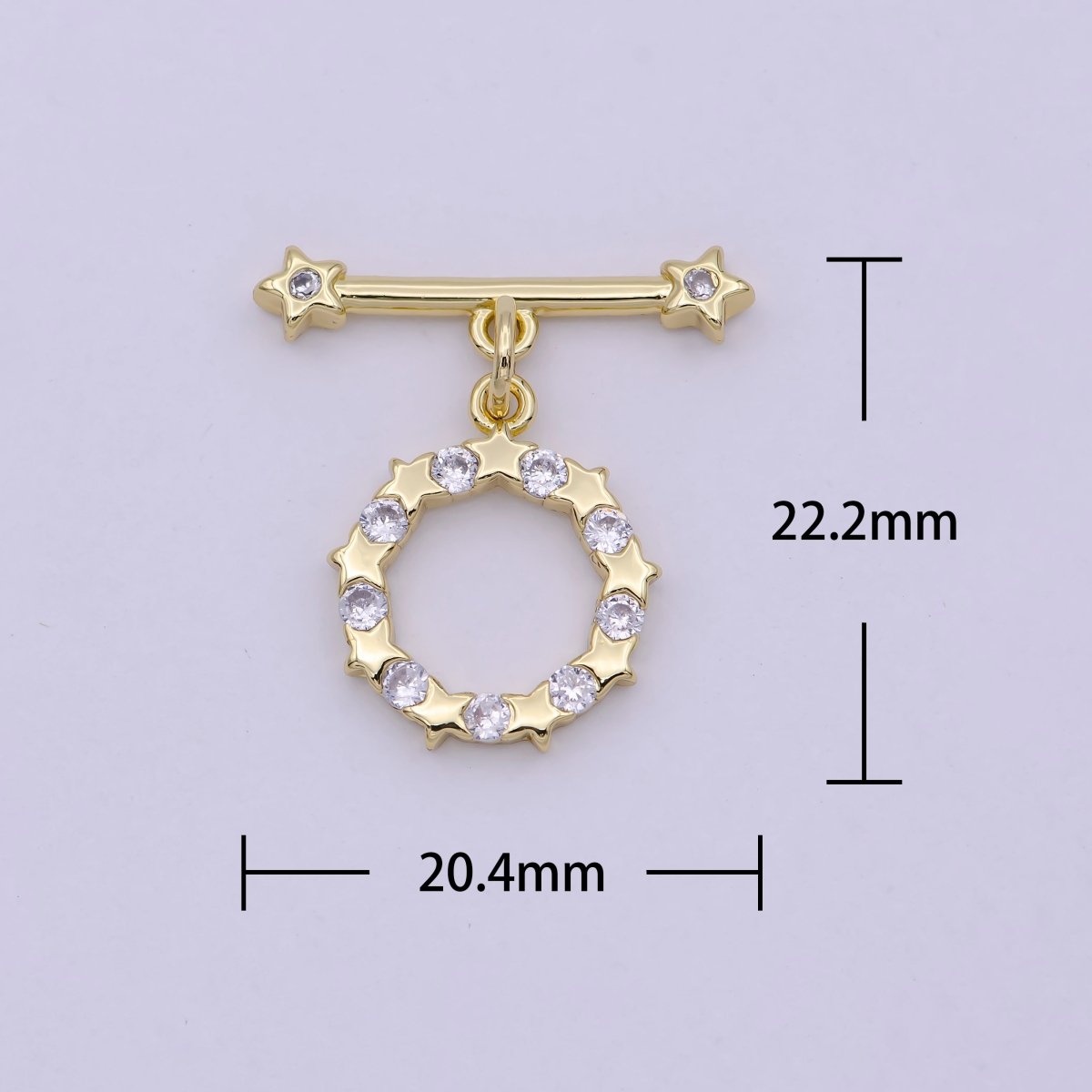 14K Gold Filled OT Toggle Clasps Star CZ Clasps Connectors for Jewelry Handmade Making Bracelet Necklace L-630