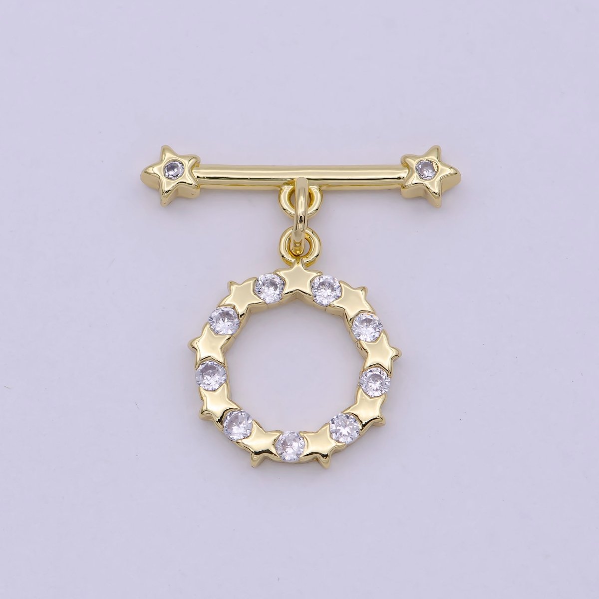 14K Gold Filled OT Toggle Clasps Star CZ Clasps Connectors for Jewelry Handmade Making Bracelet Necklace L-630
