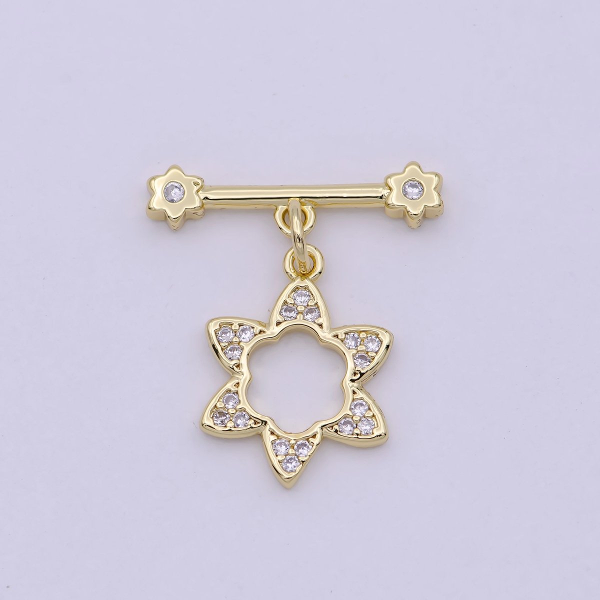 14K Gold Filled OT Toggle Clasps Star CZ Clasps Connectors for Jewelry Handmade Making Bracelet Necklace L-631