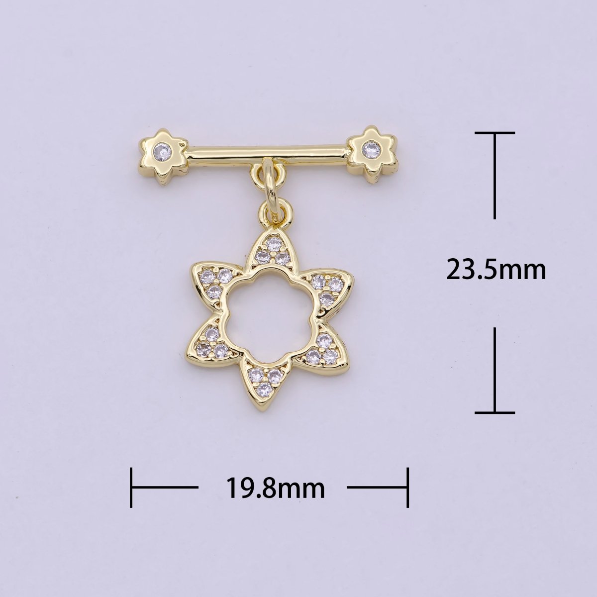 14K Gold Filled OT Toggle Clasps Star CZ Clasps Connectors for Jewelry Handmade Making Bracelet Necklace L-631