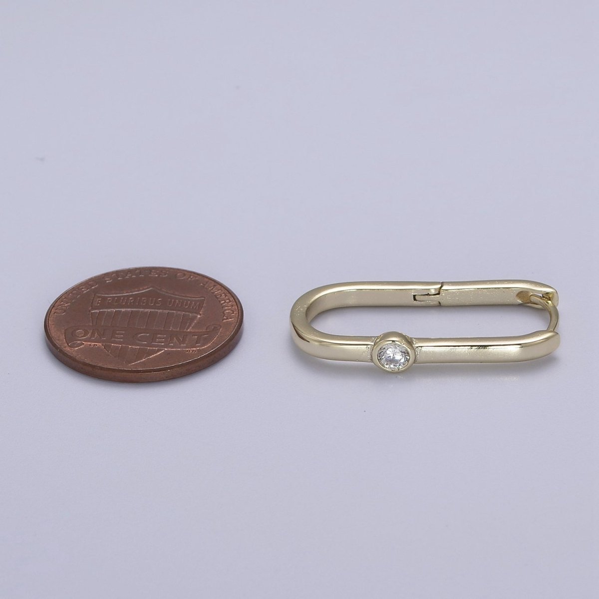 14k Gold Filled Rectangular Hoop Earring Classic Gold Oblong Hoop Earring Minimalist Rectangle Earring V-145