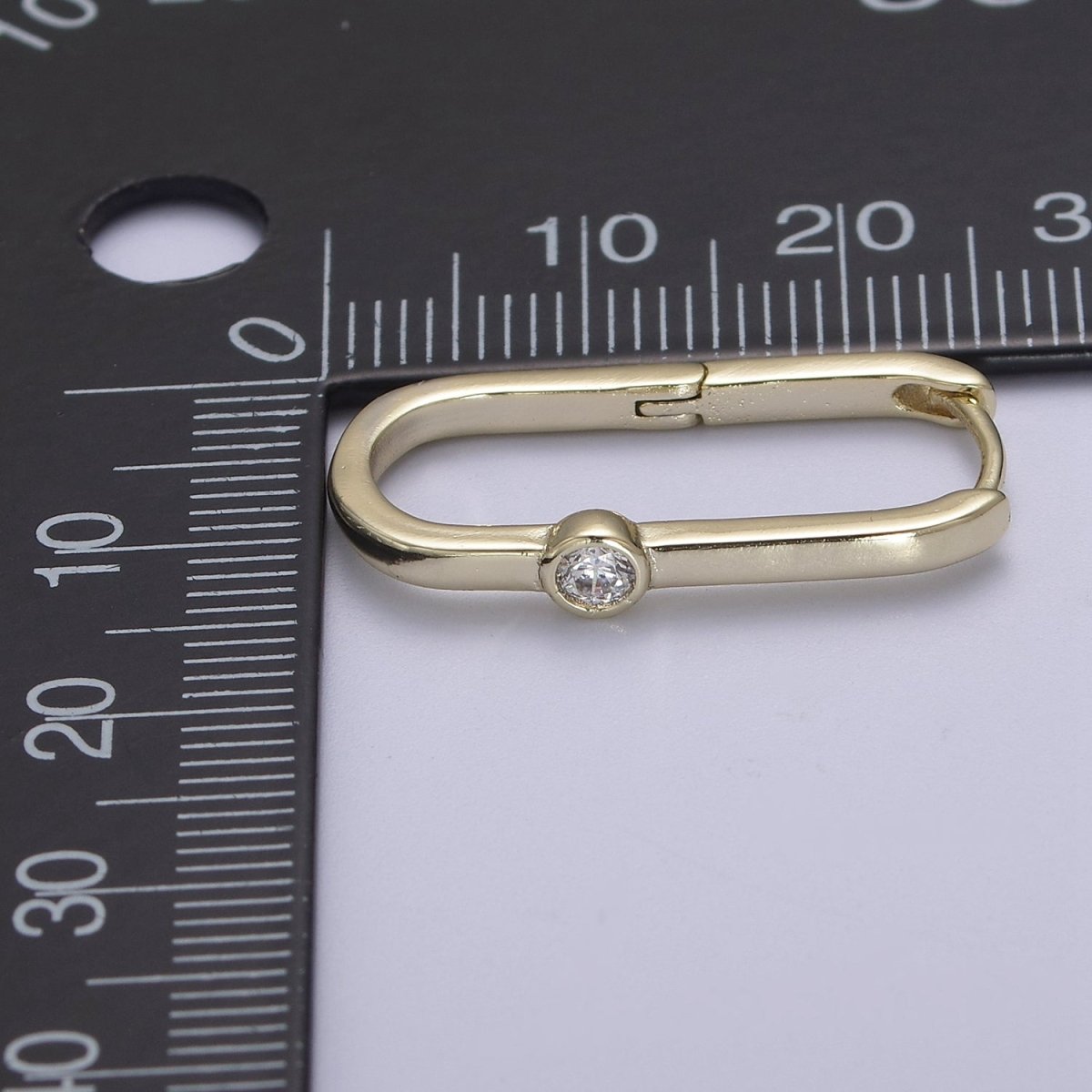 14k Gold Filled Rectangular Hoop Earring Classic Gold Oblong Hoop Earring Minimalist Rectangle Earring V-145