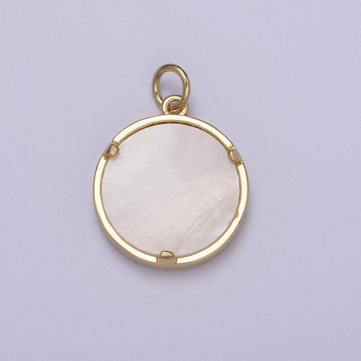14K Gold Filled St. Benedict CSSML NDSMD Cross Micro Paved Shell Pearl Charm | C411
