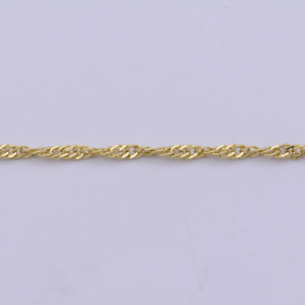 14K Gold Filled Singapore - Singapore Necklace Dainty Gold Twist Link Chain Layering Necklace 17.7 inch 1.3mm w/ Spring Rings | WA-420 Clearance Pricing