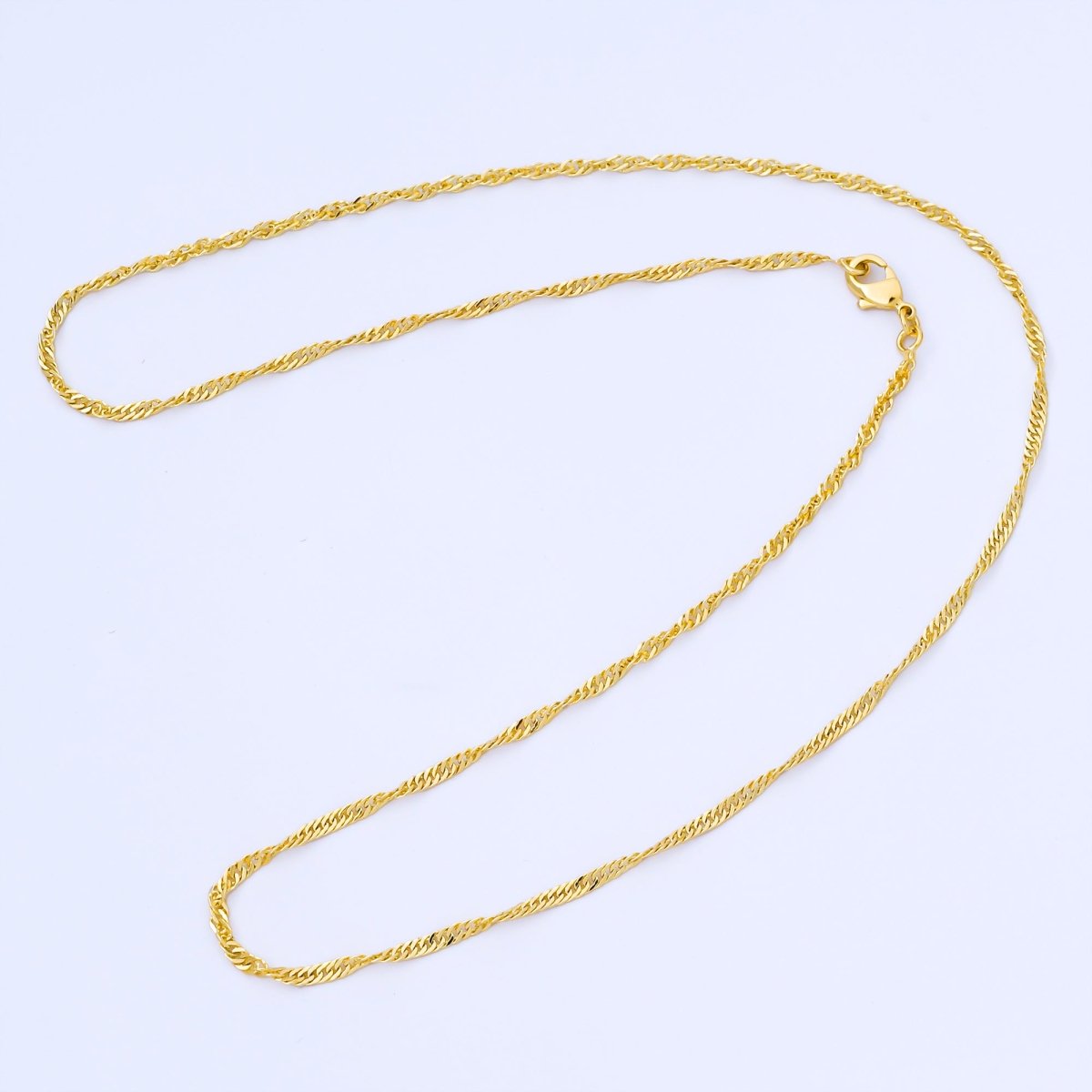 14k Gold Filled Singapore Twist Chain Necklace, Gold Filled Rope Chain Necklace Ready to Wear | WA-773 Clearance Pricing