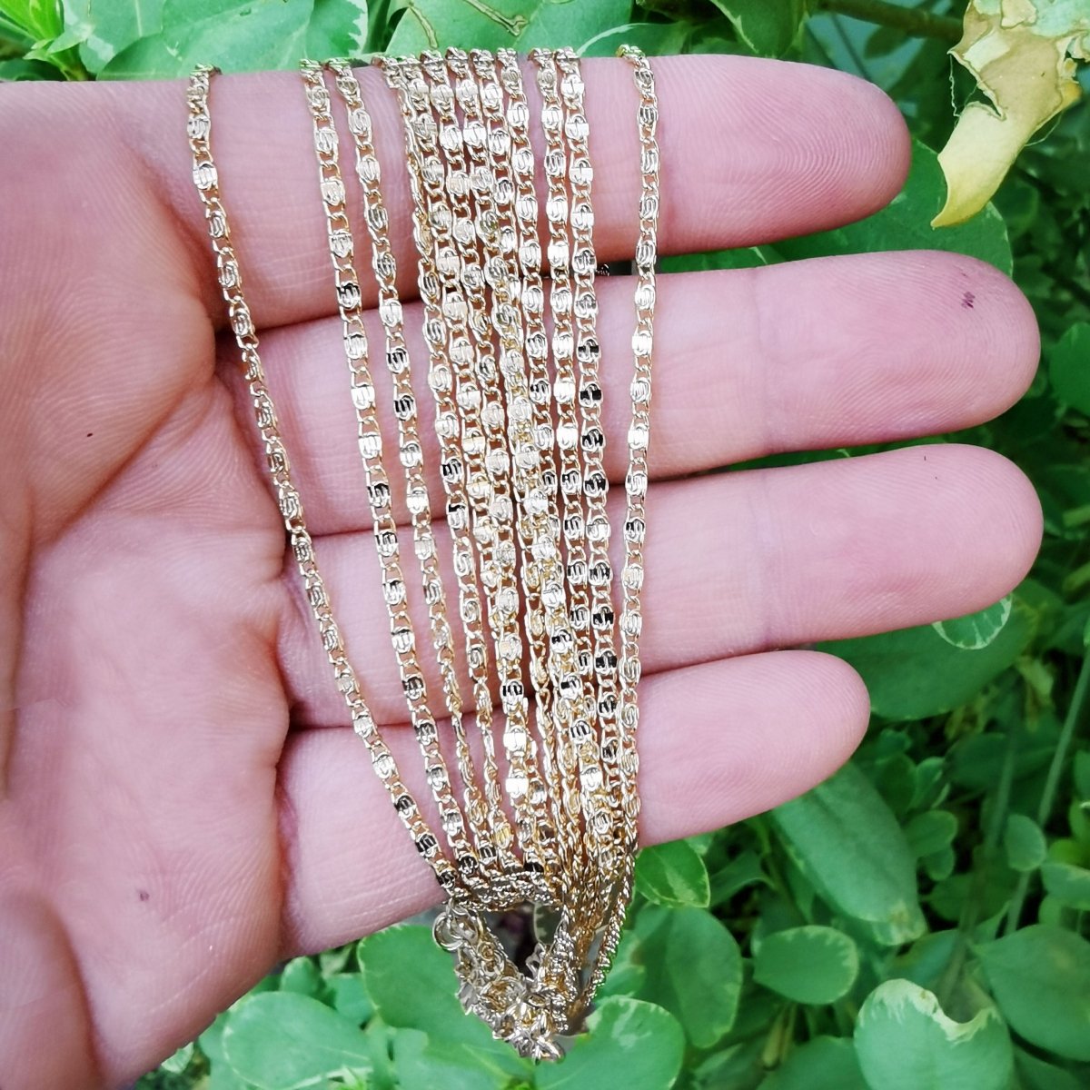 14K Gold Filled Snail Scroll Chain Necklace, 18.4 Inch Layering Snail Finished Chain with Spring Ring | CN-784