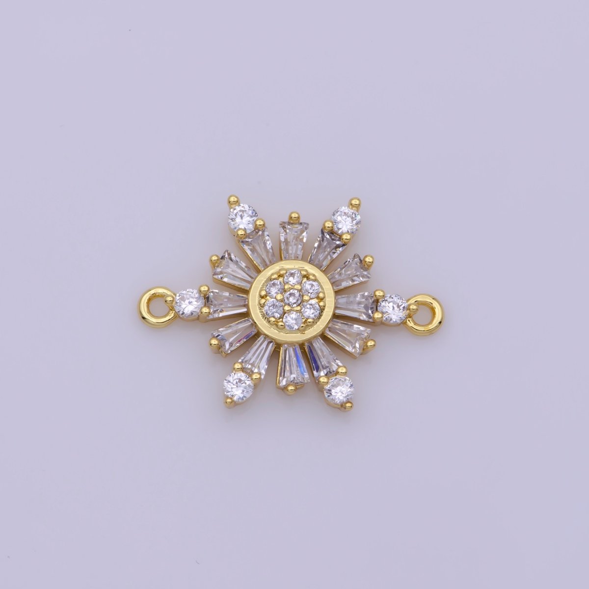 14K Gold Filled Sunburst Baguette Sun Connector Y-410