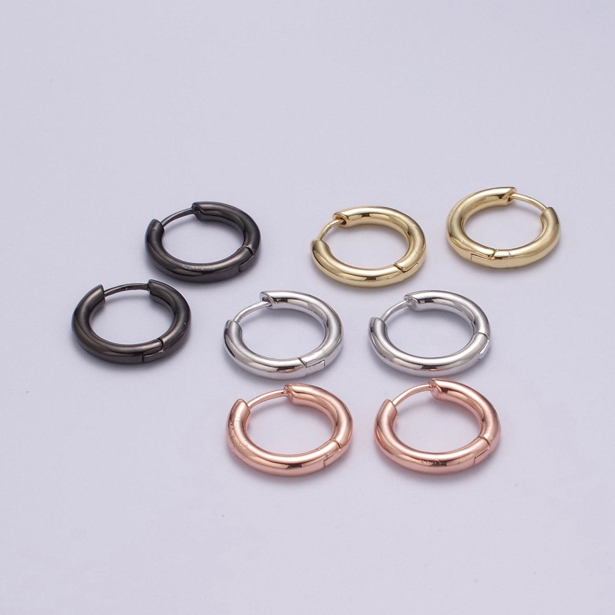 14K Gold Filled Thick Huggie Hoop, Small Hoop, Tiny Hoop Earrings, Gold Thick Huggie Hoop Earrings, Simple Thick Huggie Hoop, Daily earring T-246 ~ T-249