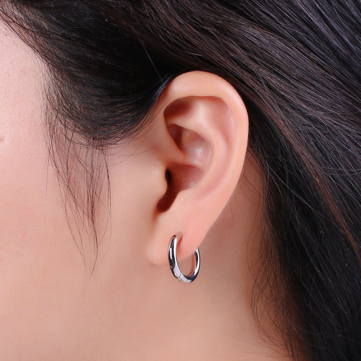 14K Gold Filled Thick Huggie Hoop, Small Hoop, Tiny Hoop Earrings, Gold Thick Huggie Hoop Earrings, Simple Thick Huggie Hoop, Daily earring T-246 ~ T-249