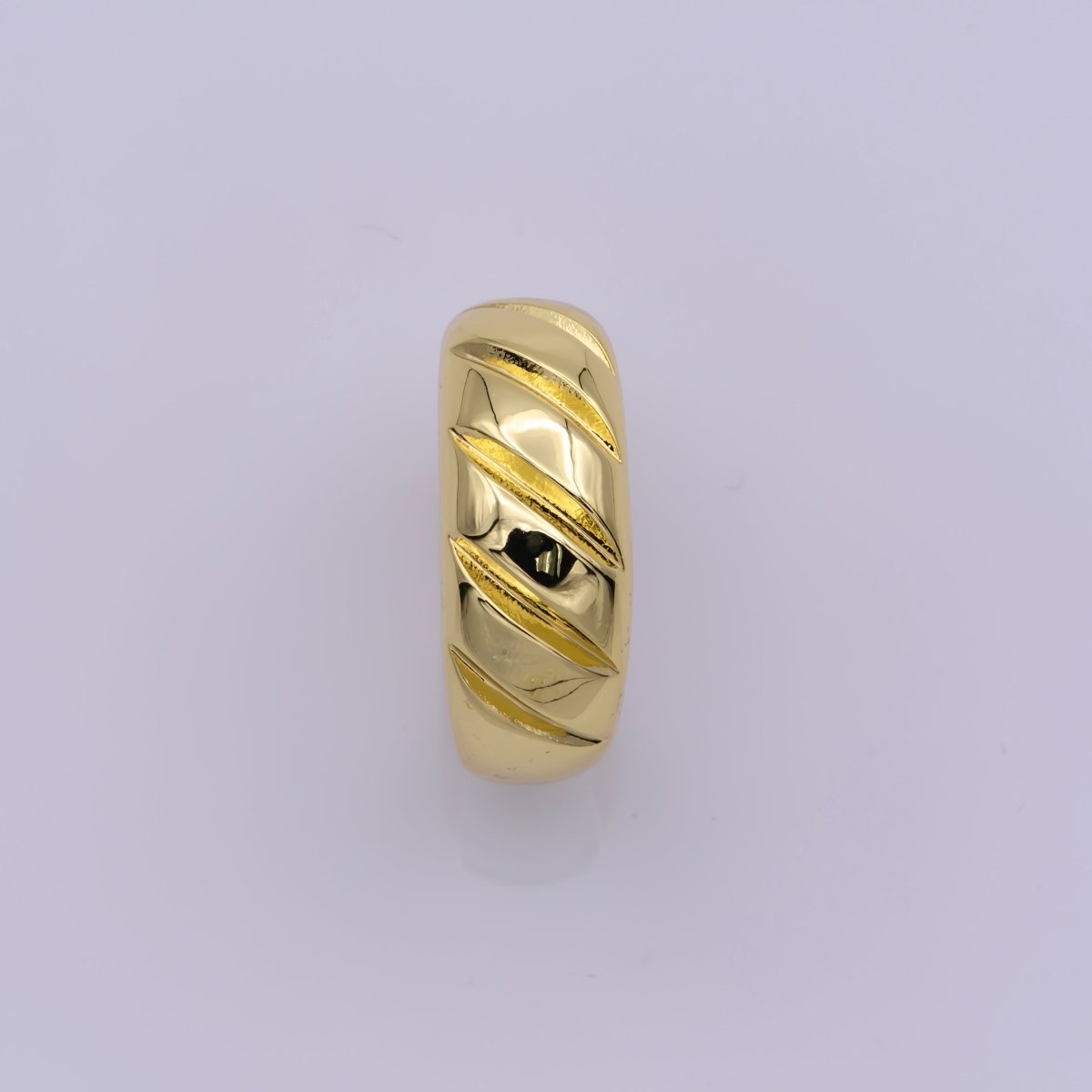 14K Gold Filled Twisted Dome Ring | Croissant Ring | Stackable Ring | Gold Thick Band Ring | Signet Ring | Ring for Women U-017