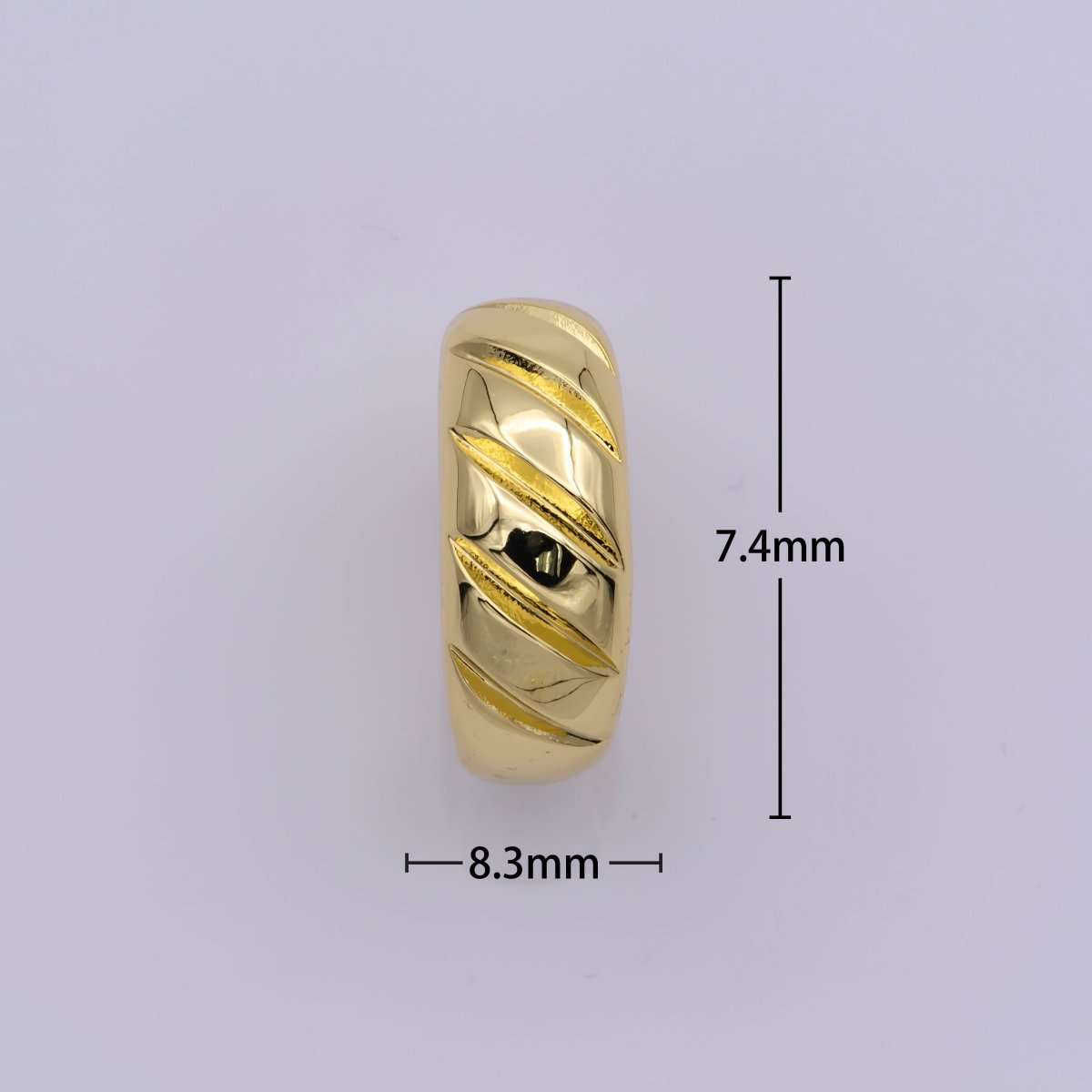 14K Gold Filled Twisted Dome Ring | Croissant Ring | Stackable Ring | Gold Thick Band Ring | Signet Ring | Ring for Women U-017