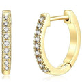Boucles d'oreilles créoles Huggie en oxyde de zirconium plaqué or 14 carats