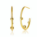 Boucles d'oreilles créoles perles plaqué or 14 carats