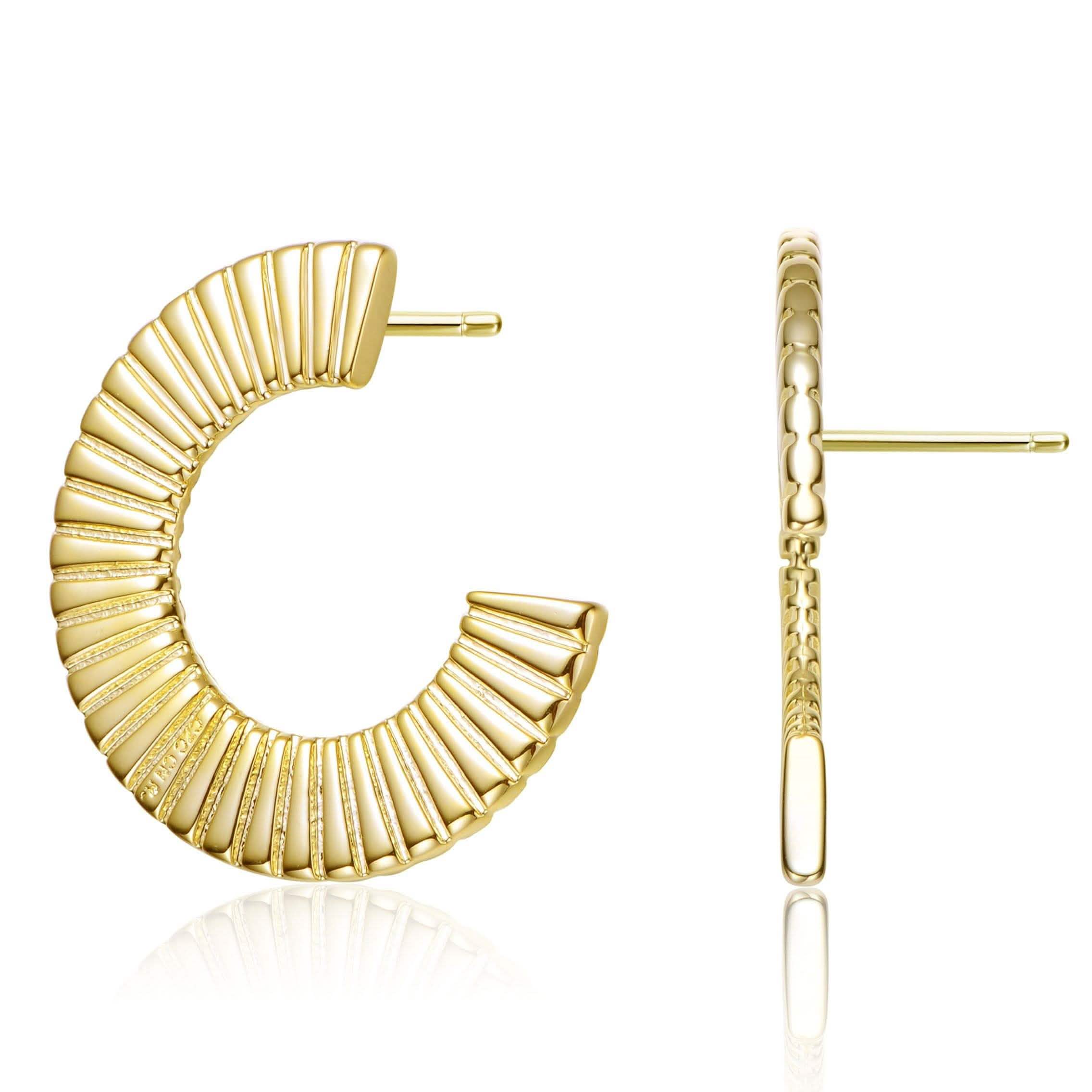 Boucles d'oreilles vagues plaquées or 14 carats