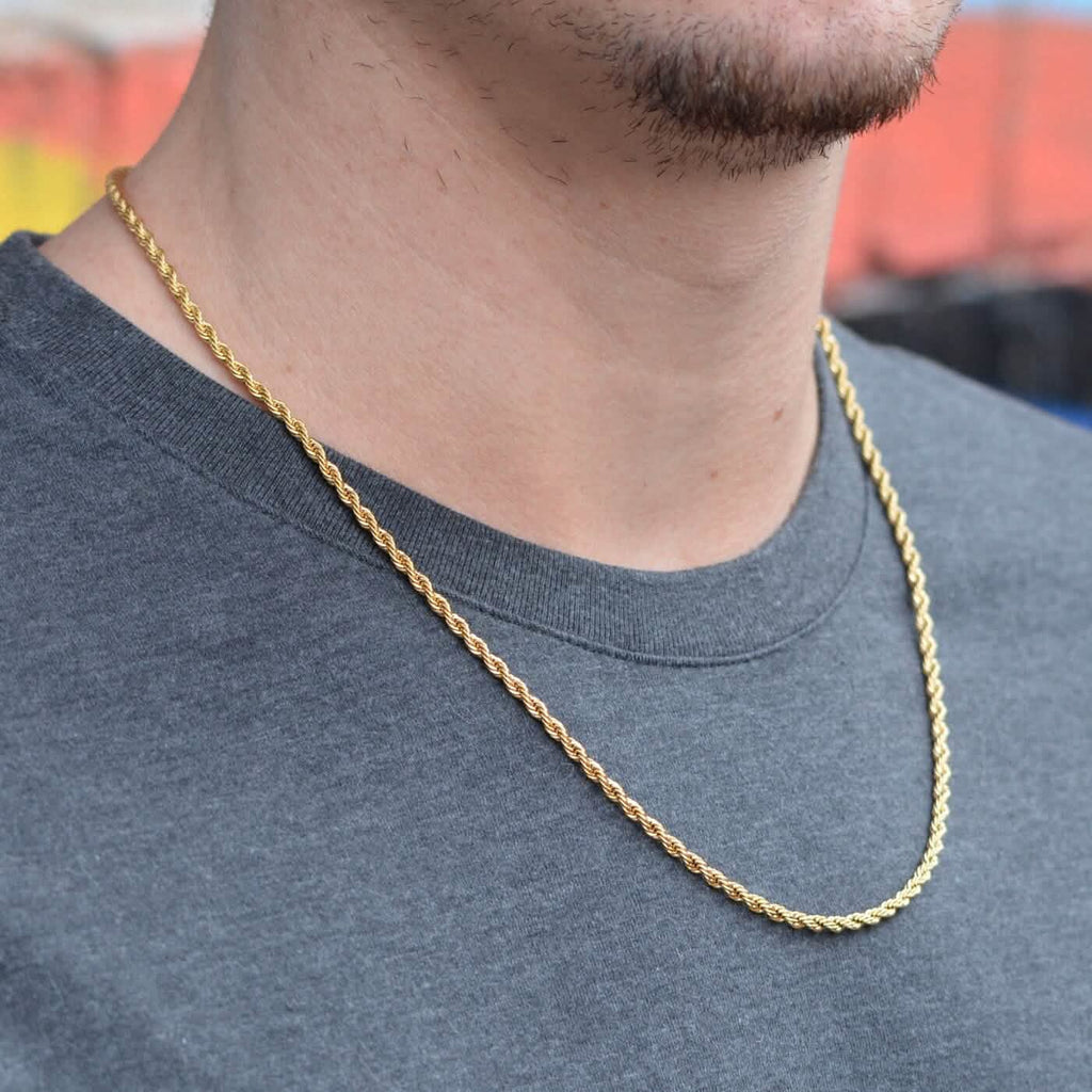 14k Solid Gold Rope Chain 2.5mm
