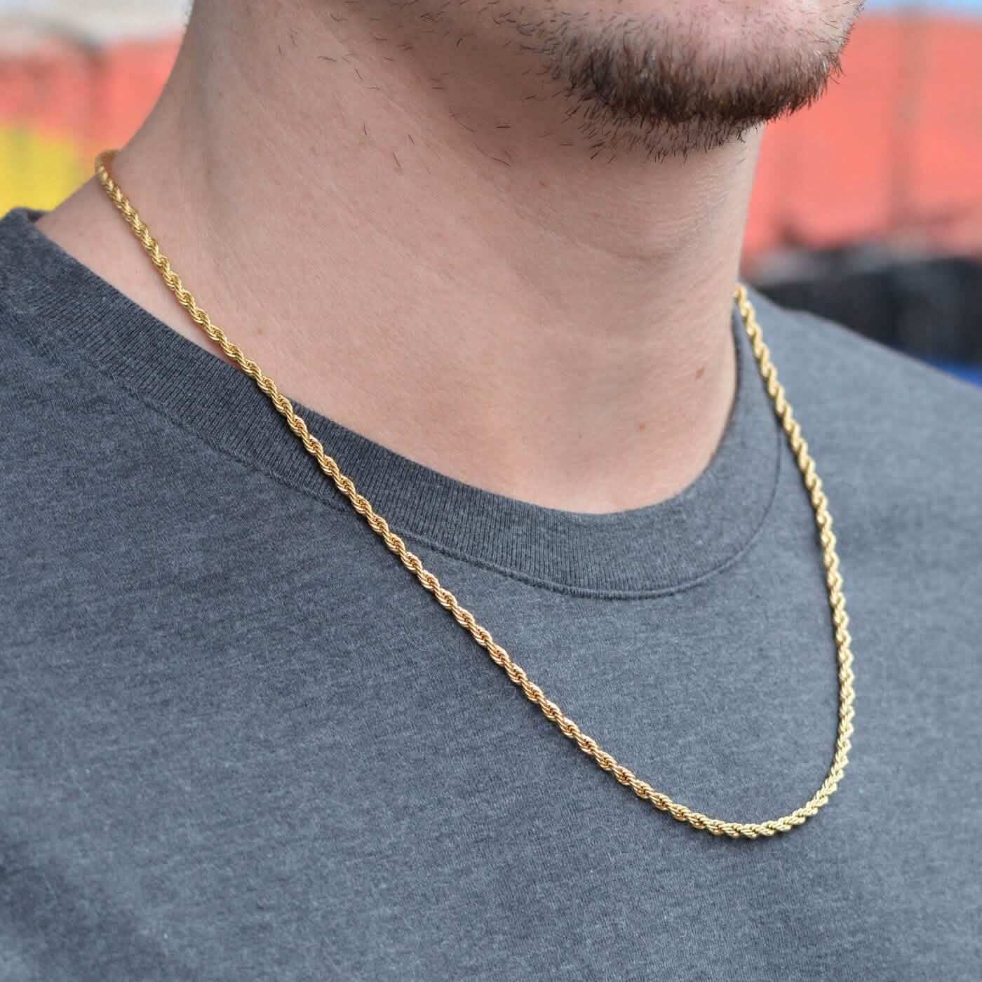 14k Solid Gold Rope Chain 2.5mm