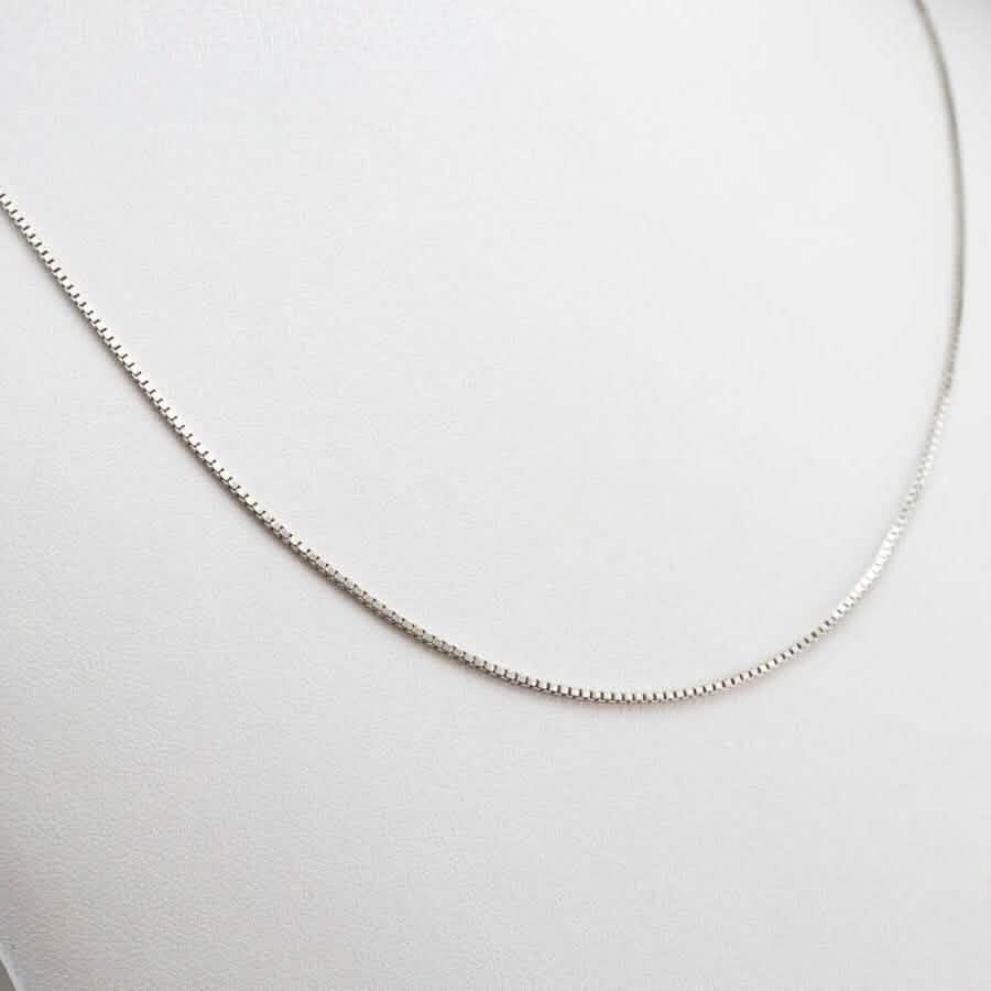 Chaîne en or véritable boîte en or blanc massif 14 carats