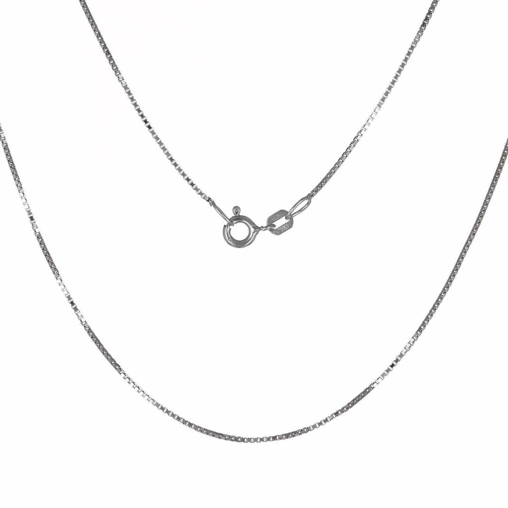 Chaîne en or véritable boîte en or blanc massif 14 carats