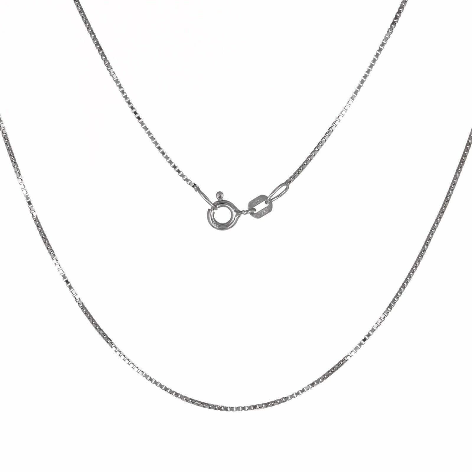 Chaîne en or véritable boîte en or blanc massif 14 carats