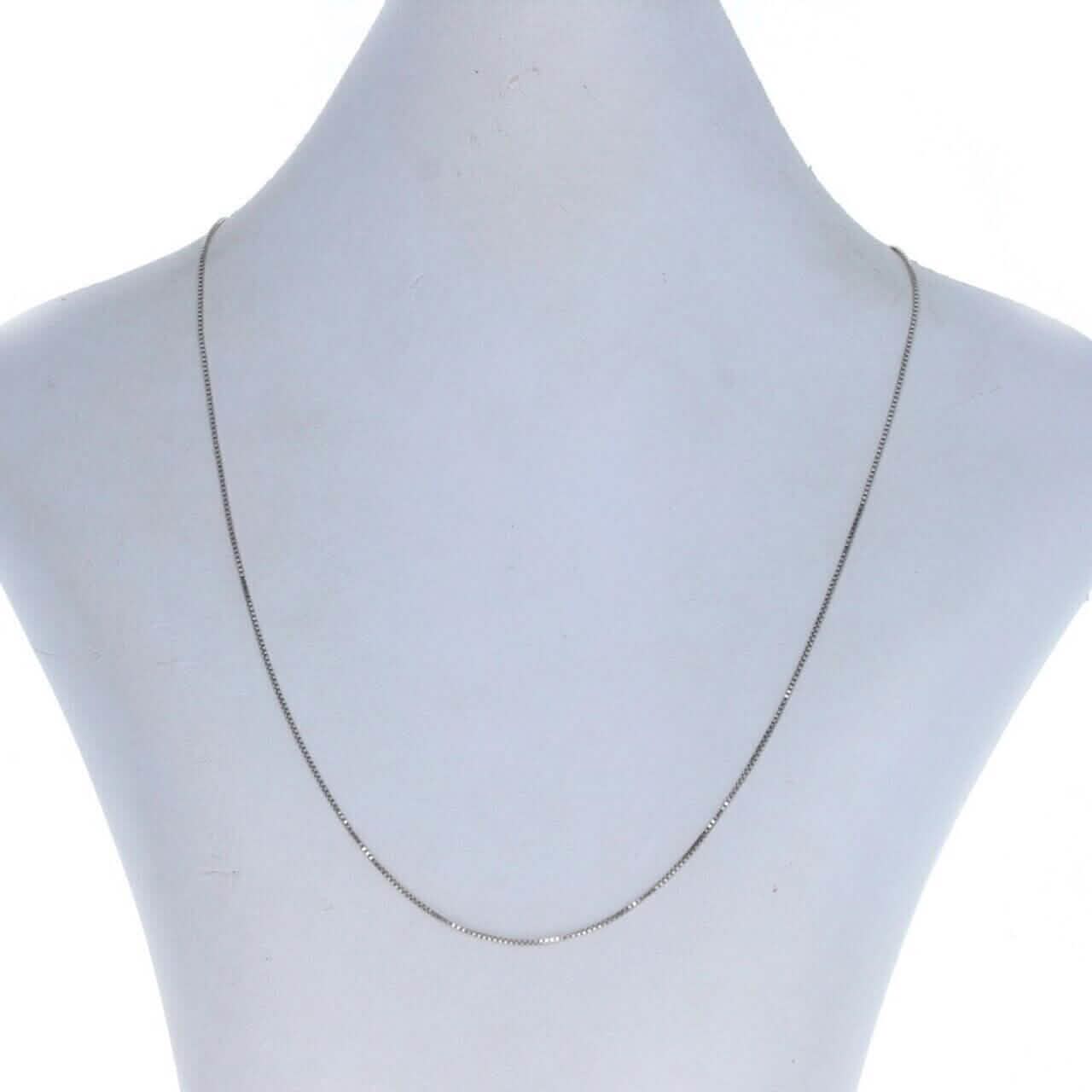 Chaîne en or véritable boîte en or blanc massif 14 carats