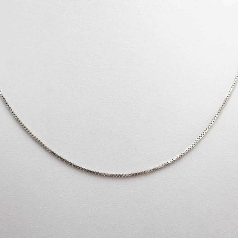Chaîne en or véritable boîte en or blanc massif 14 carats