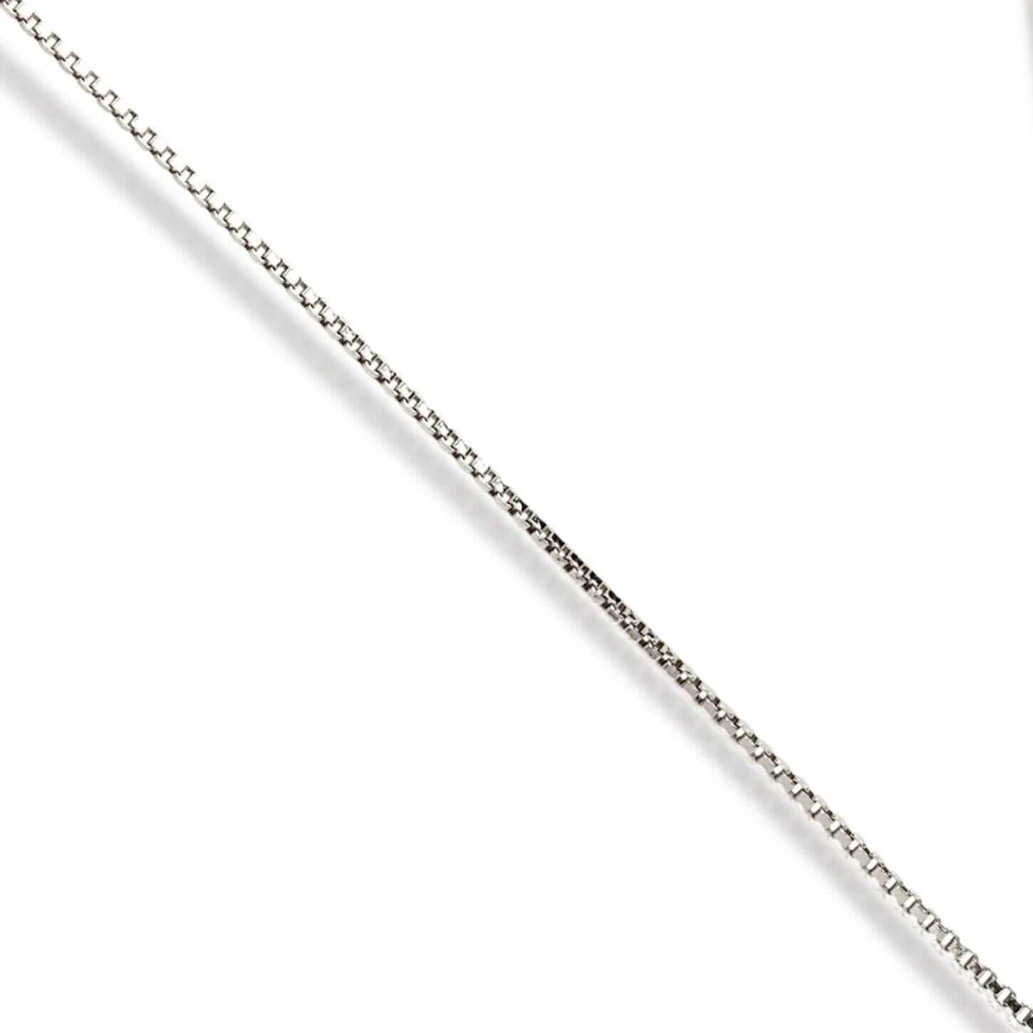 Chaîne en or véritable boîte en or blanc massif 14 carats
