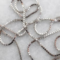 Chaîne en or véritable boîte en or blanc massif 14 carats