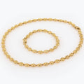 14K Solid Yellow Gold 3mm Puff Mariner Link Necklace Bracelet with Lobster Clasp