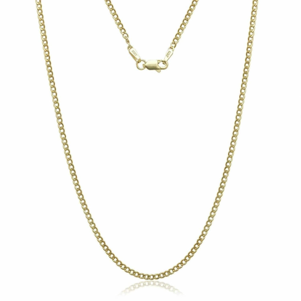 14k Solid Yellow Gold Cuban Link Chain Necklace - Assorted Sizes