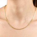 14K Yellow Solid Gold Round Bismark Chain Necklace 2.00mm