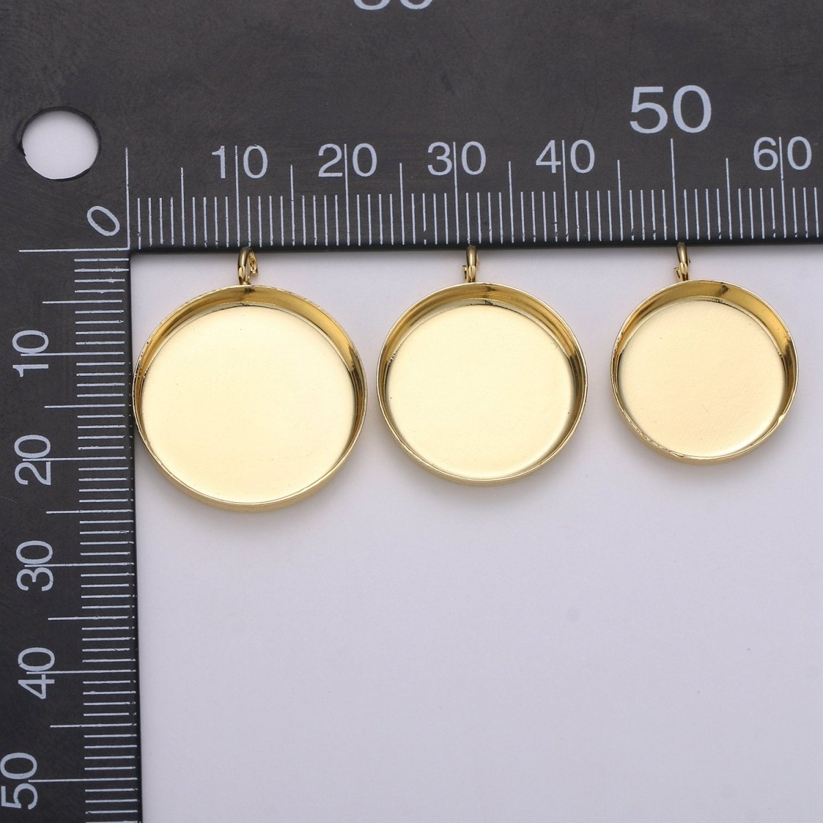 14kGold Filled Round Circle Circular Bezel Cup Earring,Supplies for DIY Earring & Pendat Jewelry,Perfect for DIY Round Pendant Tray with Loop K-926 K-927 K-928