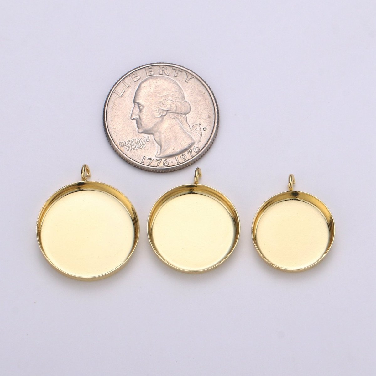 14kGold Filled Round Circle Circular Bezel Cup Earring,Supplies for DIY Earring & Pendat Jewelry,Perfect for DIY Round Pendant Tray with Loop K-926 K-927 K-928
